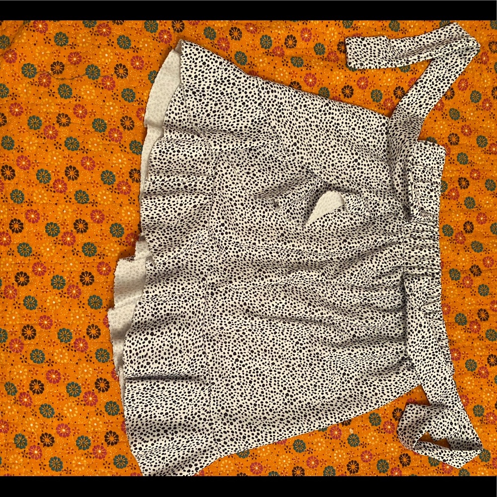 Polka dotted black and white skirt